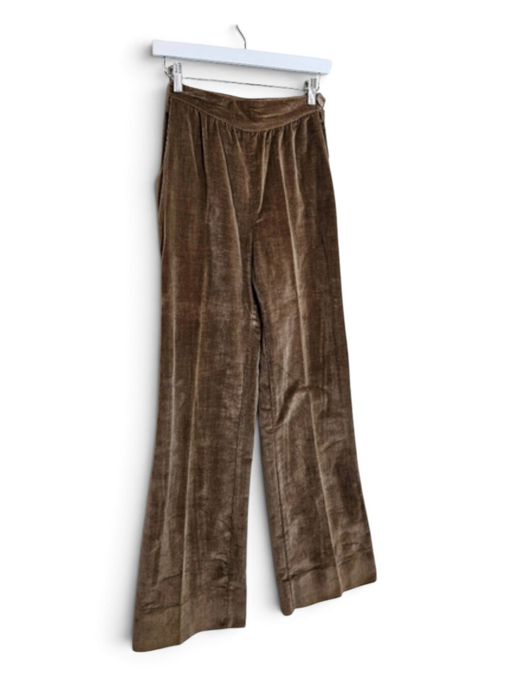 Vintage The Strawberry Plant Pants S Dorothy Schoelen 70s Velvet Trousers Brown